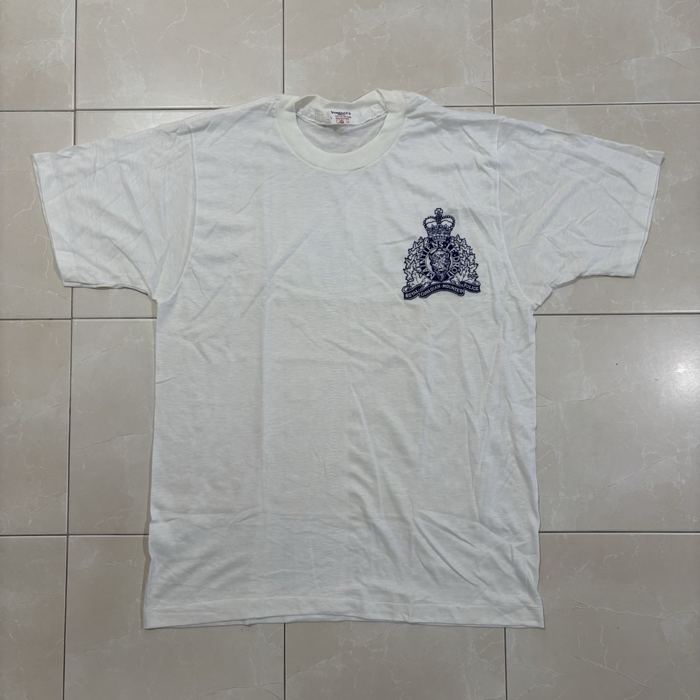 True Vintage T Shirt Canadian Royal Mounted Police 80s Men's L Travel Tee
